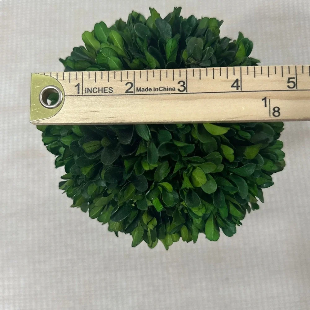 Preserved Boxwood Topiary Tree Round‎ Ball in Distressed Grey Pot 15 Inch Green